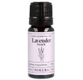 Nikura lavender essential oil bottle on a white background by White Cove UK