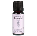 Nikura lavender essential oil bottle on a white background by White Cove UK